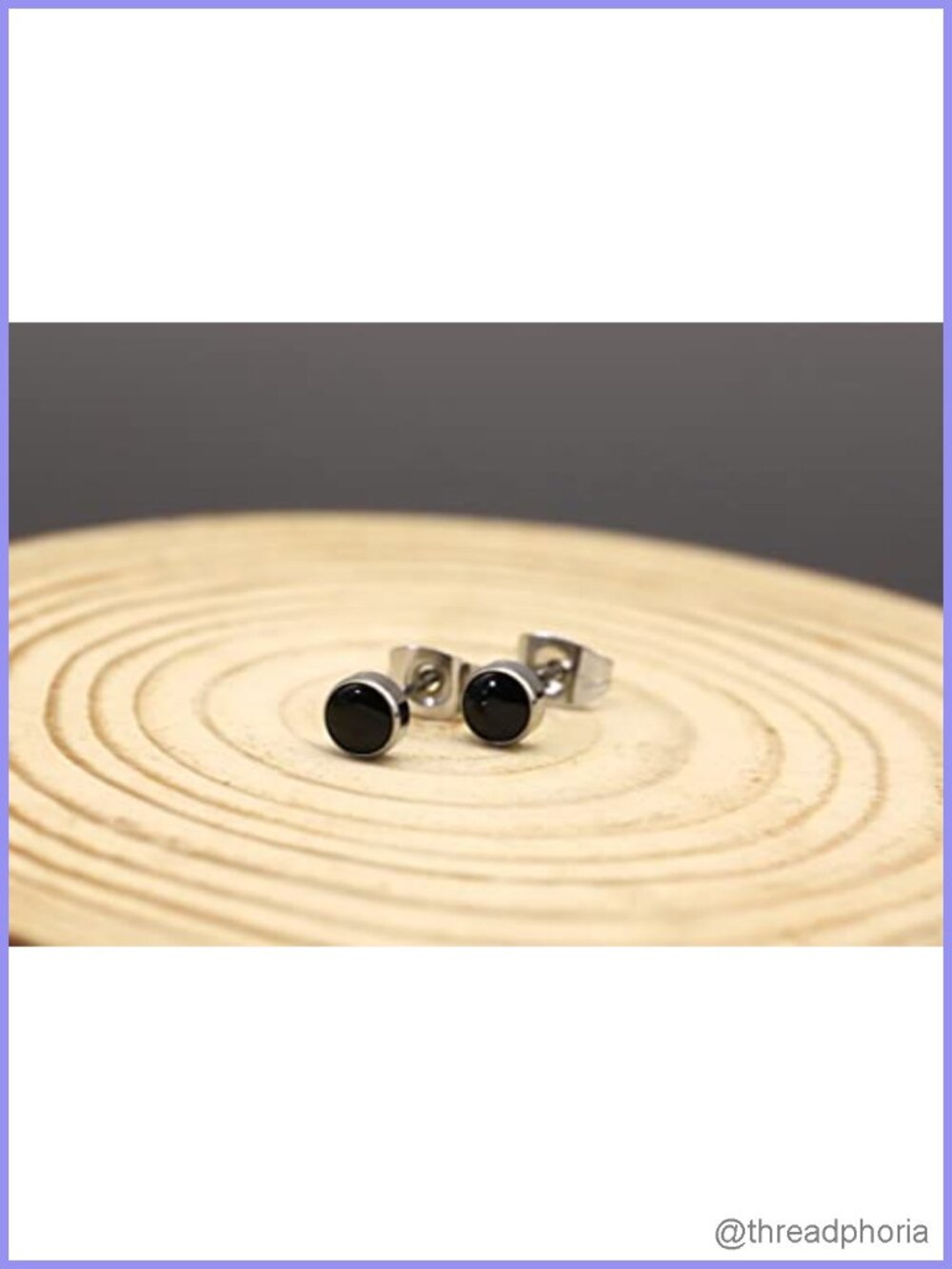 Titanium Stud Earrings for Women Hypoallergenic Nickel Free Natural Stone - Picture 5 of 6